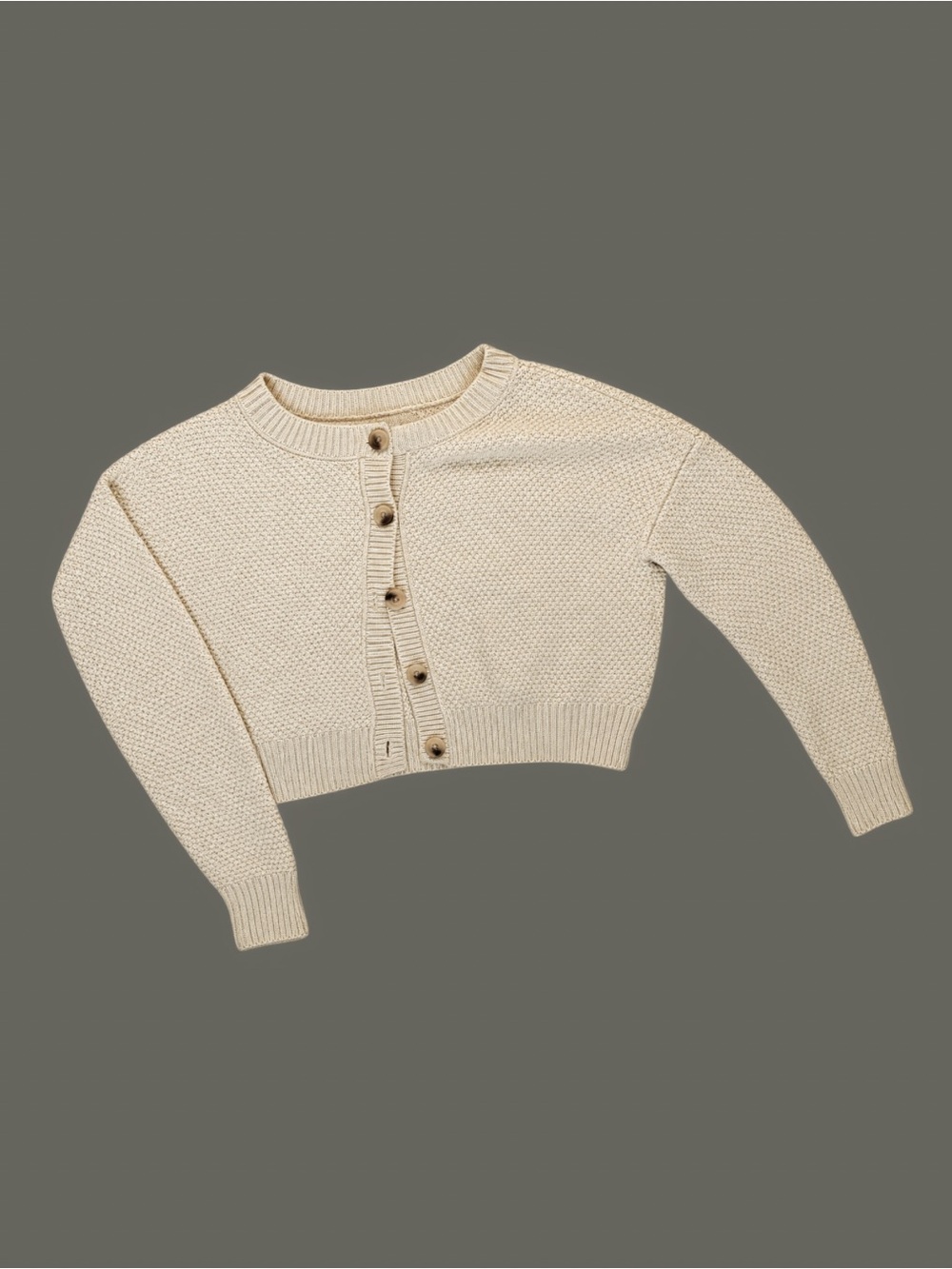 Jessica Simpson Cream Cropped Button Cardigan
